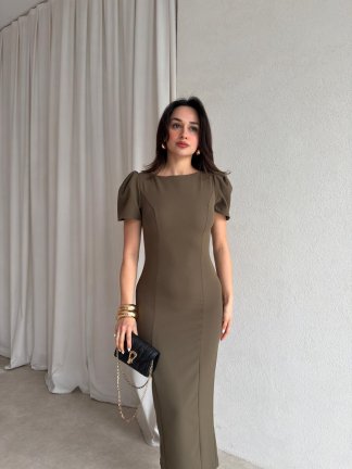 PARSLEY Midi Elbise 8370 - Haki - 2