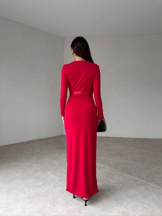 PASSOS Maxi Elbise 1312 - Kırmızı - 4