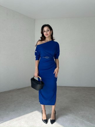 PAVEL Midi Elbise 4427 - Mavi - 2