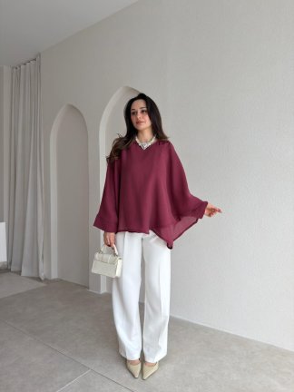 PAVİA Pelerin 6884 - Bordo 