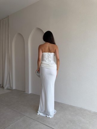 PEARLY Maxi Elbise 3039 - Beyaz - 3