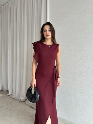 PEDRO Elbise 4578 - Bordo - 2