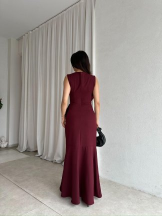 PEDRO Elbise 4578 - Bordo - 3