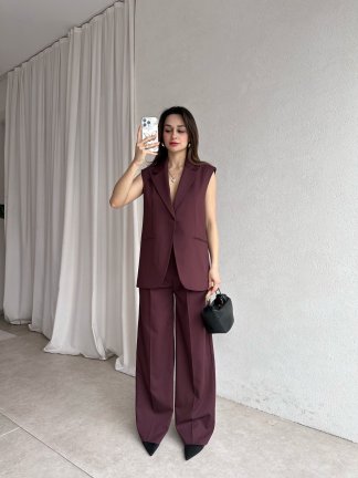 PEONY Takım 3083 - Bordo - 2