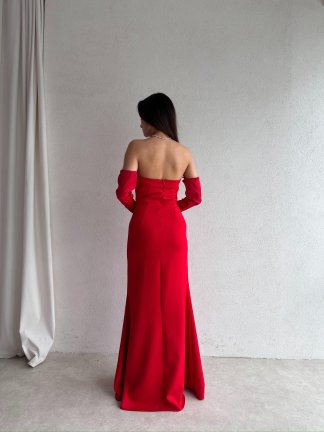 PERİSA Maxi Elbise 5082 - Kırmızı - 4