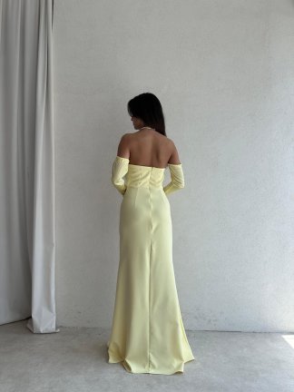 PERİSA Maxi Elbise 5082 - Sarı - 3