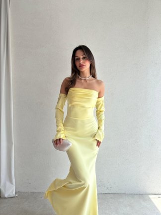 PERİSA Maxi Elbise 5082 - Sarı - 2