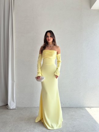 PERİSA Maxi Elbise 5082 - Sarı 