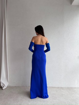 PERİSA Maxi Elbise 5082 - Saks Mavisi - 3