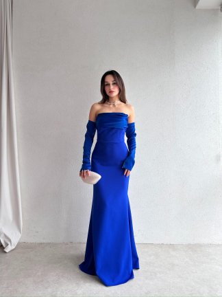 PERİSA Maxi Elbise 5082 - Saks Mavisi - 2