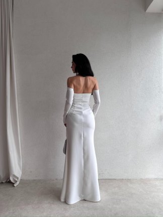 PERİSA Maxi Elbise 5082 - Beyaz - 4