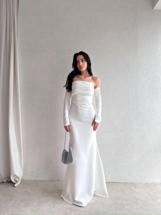 PERİSA Maxi Elbise 5082 - Beyaz - 3