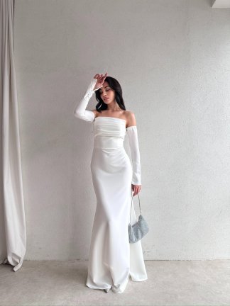 PERİSA Maxi Elbise 5082 - Beyaz - 2