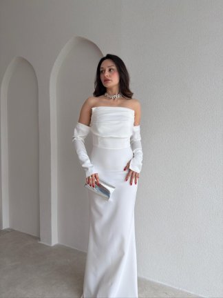 PERİSA Maxi Elbise 5082 - Beyaz - 2