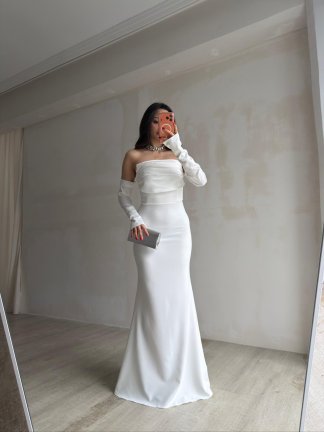 PERİSA Maxi Elbise 5082 - Beyaz - 4