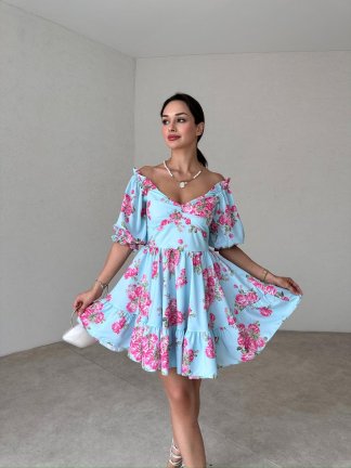 PERONA Mini Elbise 6658 - Pembe - 1