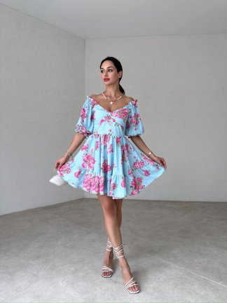 PERONA Mini Elbise 6658 - Pembe - 2