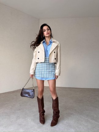 PERRY Kısa Trenç 2430 - Krem - 2