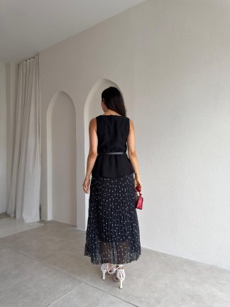 PHİLİPA Kemerli Elbise 3687 - SİYAH - 3
