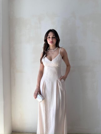 PHİNA Maxi Elbise 6724 - Krem 