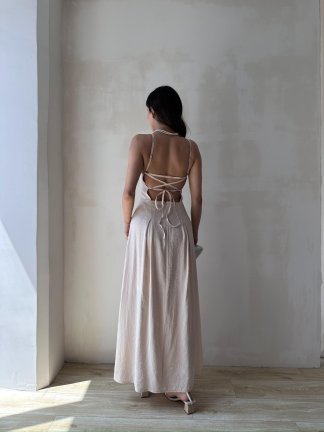 PHİNA Maxi Elbise 6724 - Krem - 4