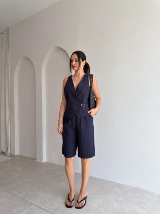 PİAKOS Keten Tulum 4046 - Lacivert 