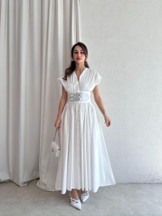 PİMENTA Maxi Elbise 7095 - Beyaz - 2