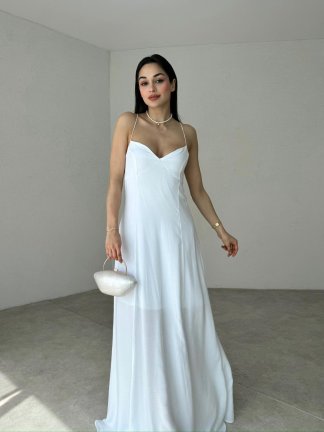 PİNALDİ Maxi Elbise 3854 - Beyaz - 1