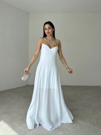 PİNALDİ Maxi Elbise 3854 - Beyaz - 2