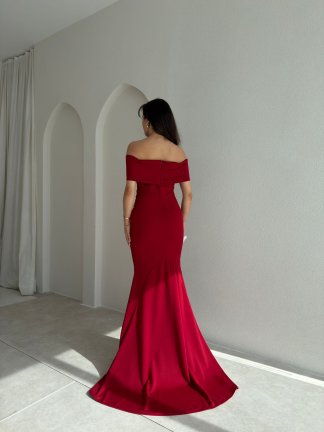 PİSA Maxi Elbise 8993 - Kırmızı - 3