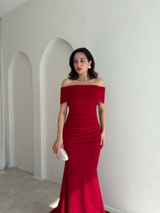 PİSA Maxi Elbise 8993 - Kırmızı - 2