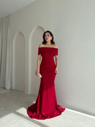 PİSA Maxi Elbise 8993 - Kırmızı 