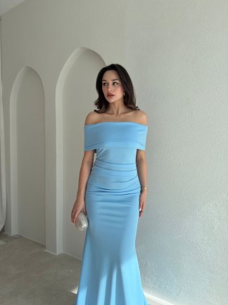 PİSA Maxi Elbise 8993 - Mavi - 2