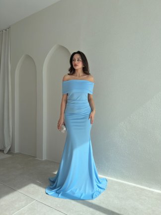 PİSA Maxi Elbise 8993 - Mavi 