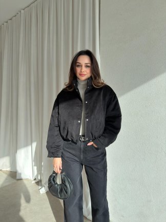 PODDY Bomber Ceket 0488 - Siyah 