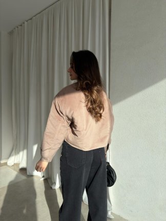 PODDY Bomber Ceket 0488 - Vizon - 2