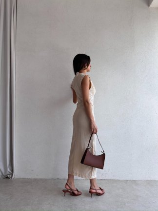 POLLACK Midi Elbise 3469 - Krem - 3