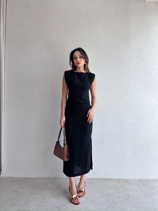 POLLACK Midi Elbise 3469 - Siyah - 2