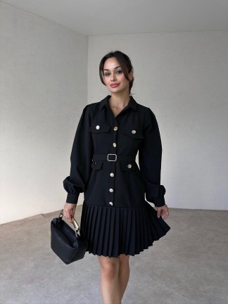 POLLOCK Mini Elbise 1023 - Siyah 