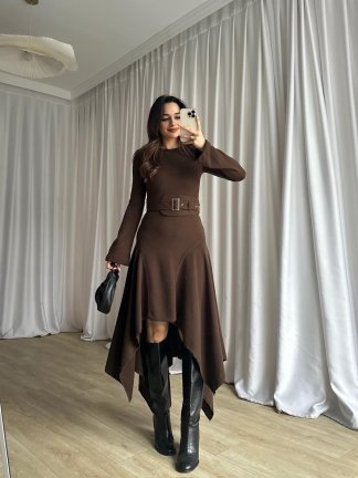 POOL Elbise 8781 - Acı Kahve - 4