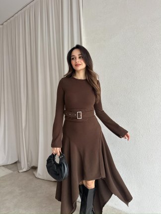 POOL Elbise 8781 - Acı Kahve - 2