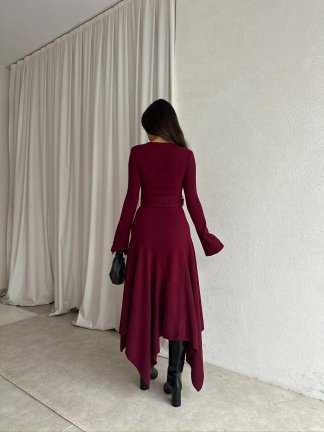 POOL Elbise 8781 - Bordo - 3