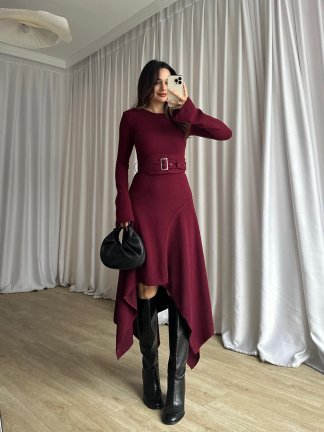 POOL Elbise 8781 - Bordo - 4