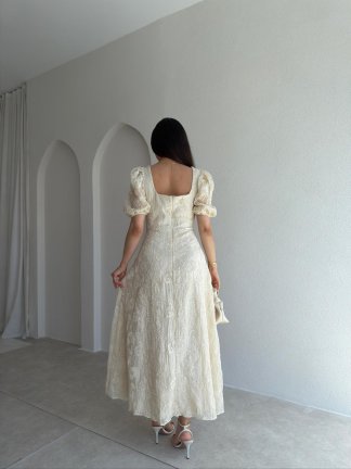 POSAY Midi Elbise 8722 - Krem Rengi - 3