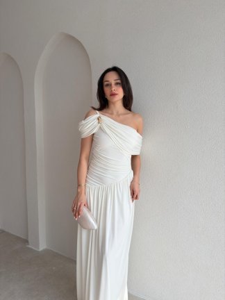 POSNER Maxi Elbise 2011 - Beyaz - 2