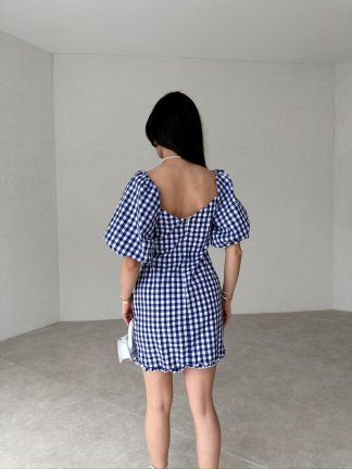 Pötikareli Mini ROCCO Elbise 3912 - Lacivert - 3