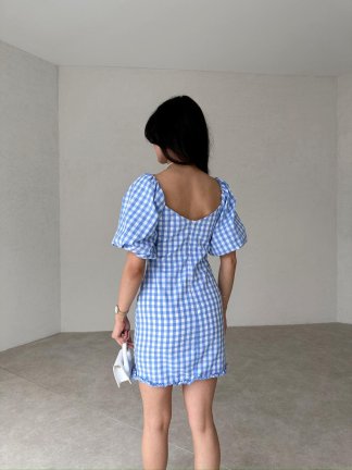 Pötikareli Mini ROCCO Elbise 3912 - Mavi - 2