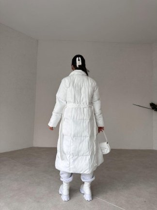 Premium Dolgulu LUCİANA Mont 8348 - Beyaz - 4