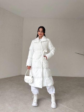 Premium Dolgulu LUCİANA Mont 8348 - Beyaz - 2