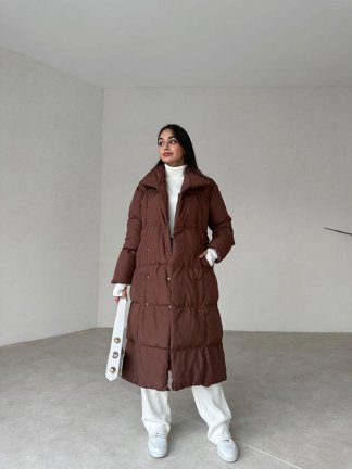 Premium Dolgulu LUCİANA Mont 8348 - Acı Kahve - 3